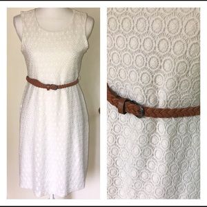 * Three Seasons * White Crochet Dress * sleeveless